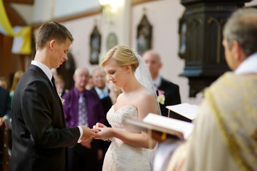 Bride and groom at the church