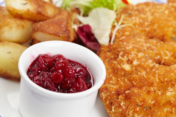 Schnitzel with salad
