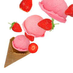 Ice cream scoops in motion