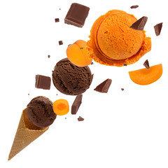 Ice cream scoops in motion