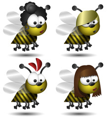 Bienen Vektor Grafik Set