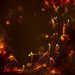 Plakat Colorful Musical Note Background
