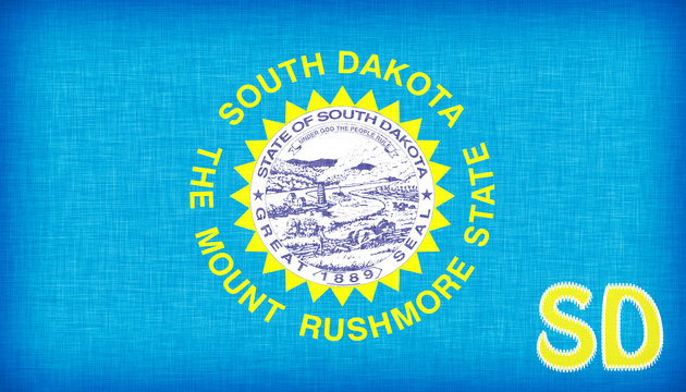 Linen flag of the US state of South Dakota