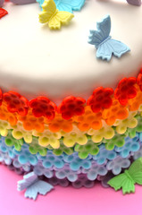 Tarta fondant de arco iris