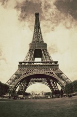 Vue vintage de Paris - France 