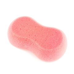 Pink sponge isolated on white background