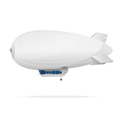 White dirigible balloon on a white background. Vector
