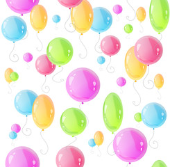 Holiday pattern with colorful balloons Vector