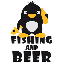 Fishing And Beer Penguin