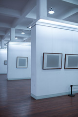 blank frame in art gallery