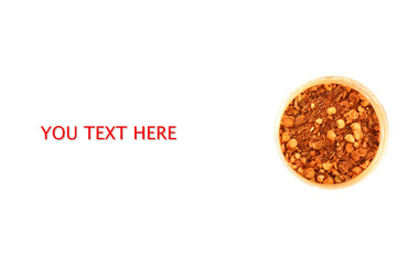 red chili and red chilies powder on white