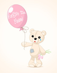 Fototapeta premium little sad teddy