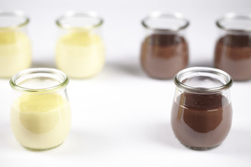 Schokoladen- und Vanille-Pudding
