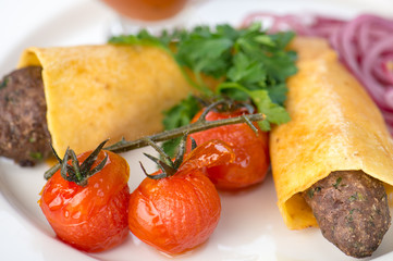 Dish with two fried cutlet