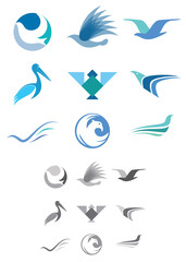 Abstract Bird Icons