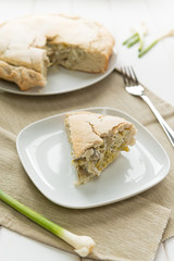 Savoury pie with ricotta cheese and artichokes