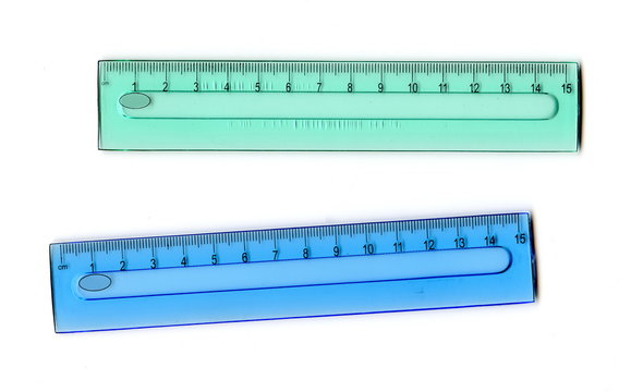 Two transparent rulers
