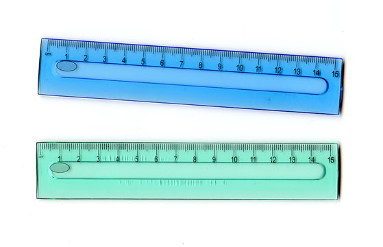 Two transparent rulers