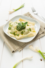Ravioli with herbs