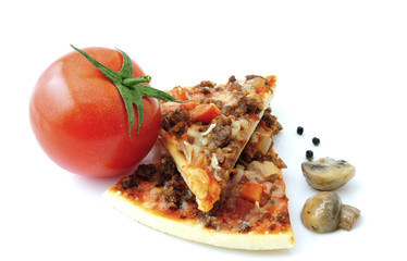 tomato, pizza and champignons