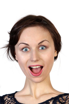 Woman face with surprised expression