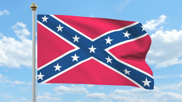 Rebel confederate flag waving