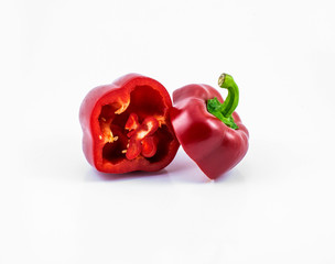 Fresh sweet pepper isolated on white background