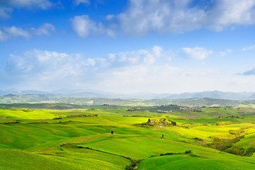 Tuscany, Rural Landscape near Volterra in spring, Italy.