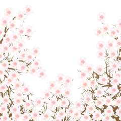Obraz na płótnie Canvas Cherry blossom branch vector background