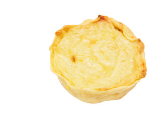 cheesecake with potatoes on a white background