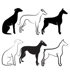 Dogs silhouettes logo vector