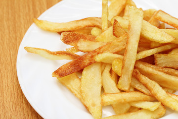 fried potato slices, potato chips