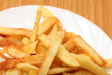 fried potato slices, potato chips