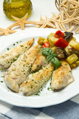 fish fillet with vegetables