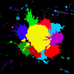 Fototapeta premium Colorful splashesh isoleted on black bacground