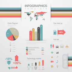 Infographics design elements template. Chart, graph, diagram