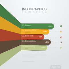 Infographics design template. Colored Lines graph.
