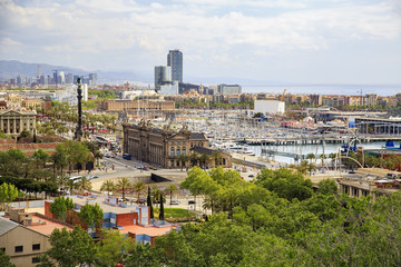 panorama of the city of Barcelona Spain