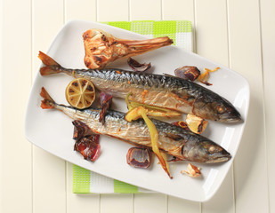 Oven baked mackerel