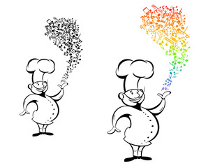 Cook with musical notes