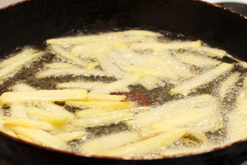 fried potato slices, potato chips