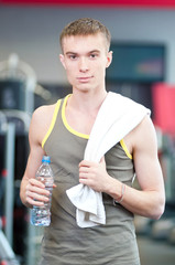 Man drinking water after sports