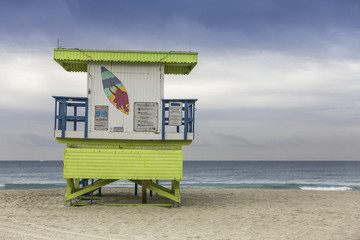 Lifeguard tower in South Beach, Miami