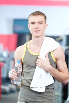 Man drinking water after sports