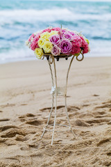 Wedding on the beach .