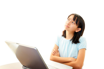 Naklejka premium 疲れた表情の女の子