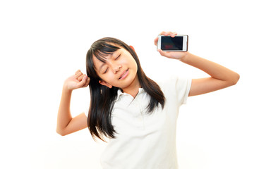 Naklejka premium 疲れた表情の女の子