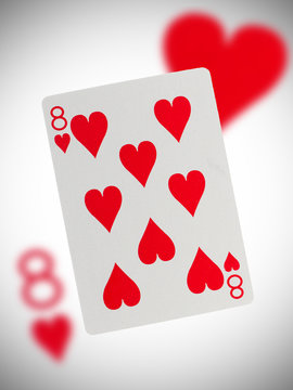 Playing card, eight of hearts
