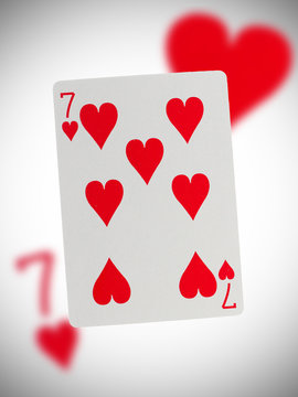 Playing card, seven of hearts