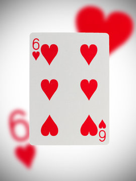 Playing card, six of hearts